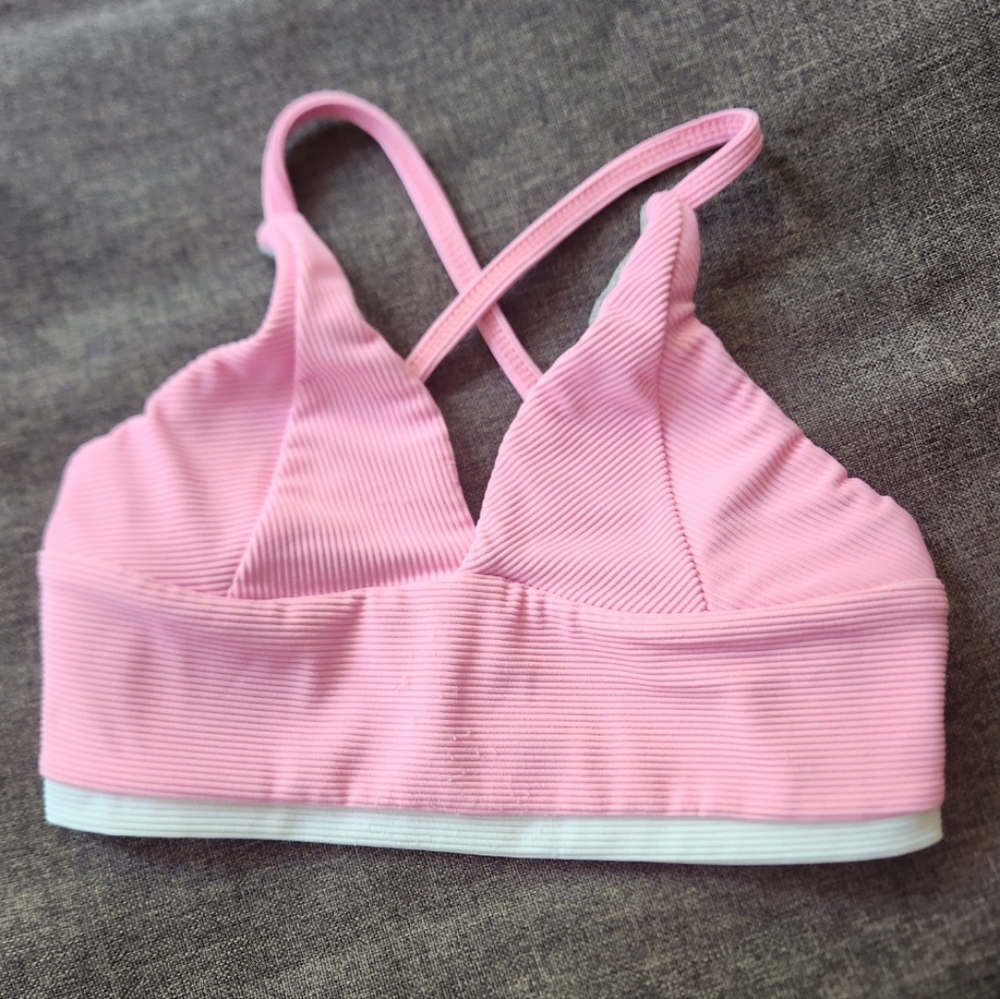 Five Dancewear pink ribbed top